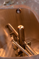 High angle view of beer taps