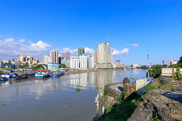 Manila pasig river view from Fort Santiago view deck, Intramuros, Manila, Philippines