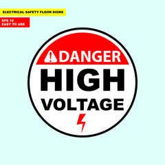 Danger high voltage, electric hazard sign in vector style version, easy to use and print