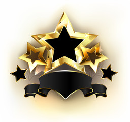 Five stars with black ribbon