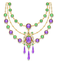 Necklace with amethyst
