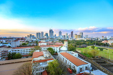 Manila city skyline in Philippines