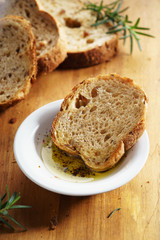 bread with olive oil.