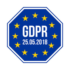 GDPR - General Data Protection Regulation, vector octogonal icon