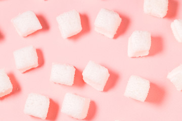 Marshmallow candy on pink