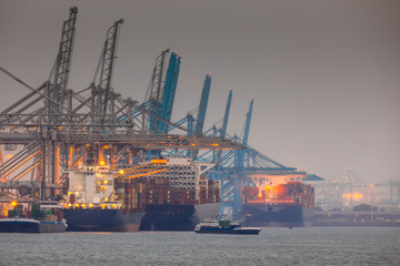 Rotterdam europoort industrial harbor landscape