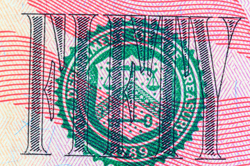 fragment of a bill fifty dollars