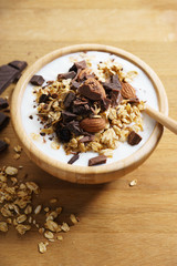 Homemade granola with yogurt
