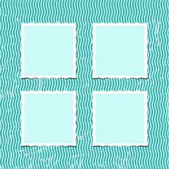 Vintage photo frames placed in retro photo album. Vector illustration.