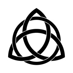 Black Triquetra ornament with editable fill and stroke colors