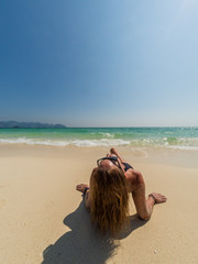 Woman at the beach in Koh Poda island Thailand