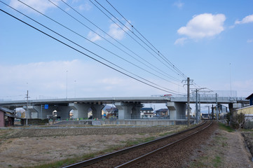 Naklejka premium 高松空港アクセス道路高架部分 2018年2月撮影(香川県高松市西山崎町)