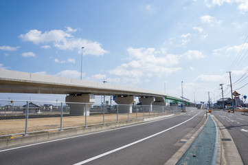 高松空港アクセス道路高架部分　2018年2月撮影(香川県高松市西山崎町)