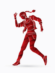 Street dance, B boys dance, Hip Hop Dancing action designed using grunge brush graphic vector