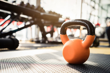 Fototapeta na wymiar dumbbells and barbells for weightlifting in gym