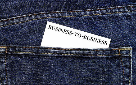 B2B Business card in trouser pocket
