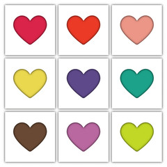 Colorful of heart icon in paper cut concept idea graphic design