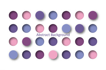 Abstract 3d purple circle tile in paper cut concept for Background idea graphic design vector