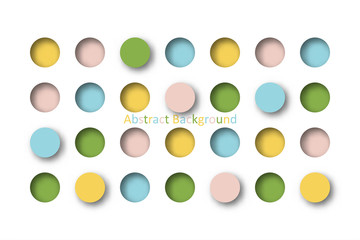 Abstract 3d colorful pastel circle tile in paper cut concept for Background idea graphic design vector