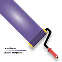 Ultra violet purple color painted by Roller brush on wall for Abstract background idea graphic design concept