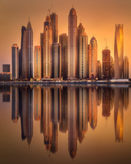 Dubai Marina bay view from Palm Jumeirah, UAE