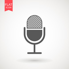 Microphone flat icon. Speaker symbol. Live music sign. Media \Studio\ News logo