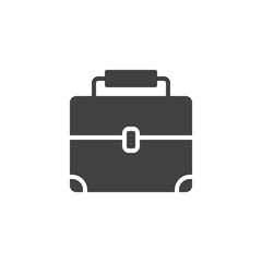 Briefcase vector icon. filled flat sign for mobile concept and web design. Suitcase simple solid icon. Symbol, logo illustration. Pixel perfect vector graphics