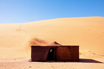 Zelfklevend Fotobehang Kamperen in de woestijn © Galyna Andrushko