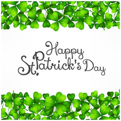 St. Patrick Day poster. Patrick`s clover design elements