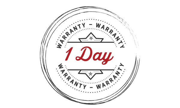 1 days warranty icon vintage rubber stamp guarantee