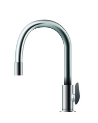 Metal mixer tap faucet vector illustration. Drinking water.