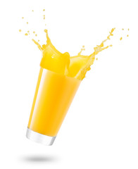 glass of spilling juice