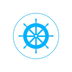 Logo helm of the ship, the steering wheel of the yacht © Рудой Максим