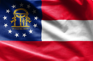 Fabric texture of the Georgia Flag - Flags from the USA