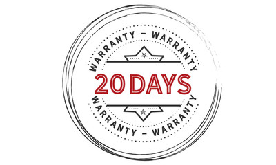 Obraz premium 20 days warranty icon vintage rubber stamp guarantee