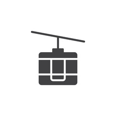 Funicular vector icon. filled flat sign for mobile concept and web design. Cable car simple solid icon. Symbol, logo illustration. Pixel perfect vector graphics