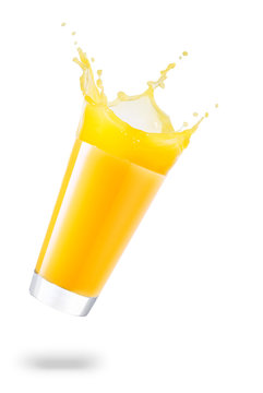 glass of spilling juice
