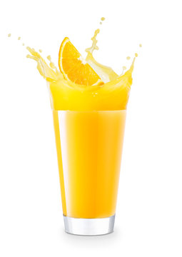 glass of splashing orange juice