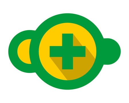 green yellow medicare medical cloud symbol image vector