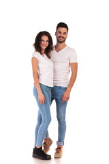 Fototapeta premium full body picture of a young embraced couple