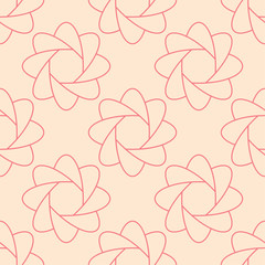 Red floral seamless pattern on beige background