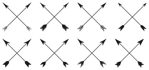 Arrows collection in cross style on white background - 192929850