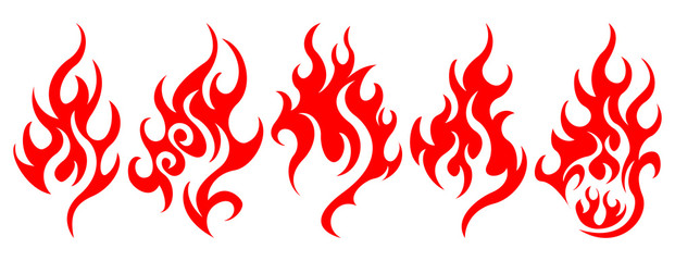 Set of vector fire design elements