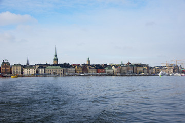 Stockholm waterfront a cold winter day	