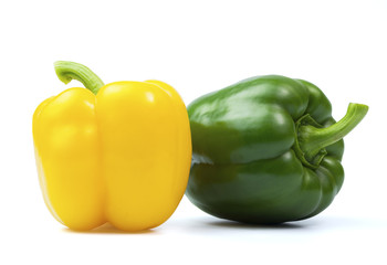 sweet peppers isolated on white background.