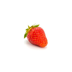 Photo of red strawberry isolated on white background