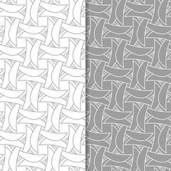 Gray and white geometric seamless patterns