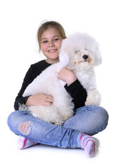 young girl and dog