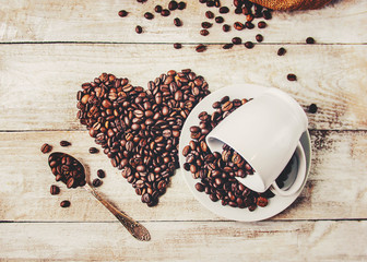 Coffee beans. Selective focus. 