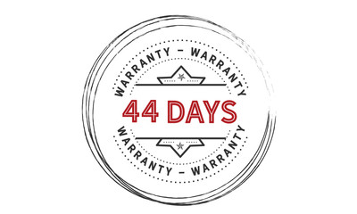 44 days warranty icon vintage rubber stamp guarantee